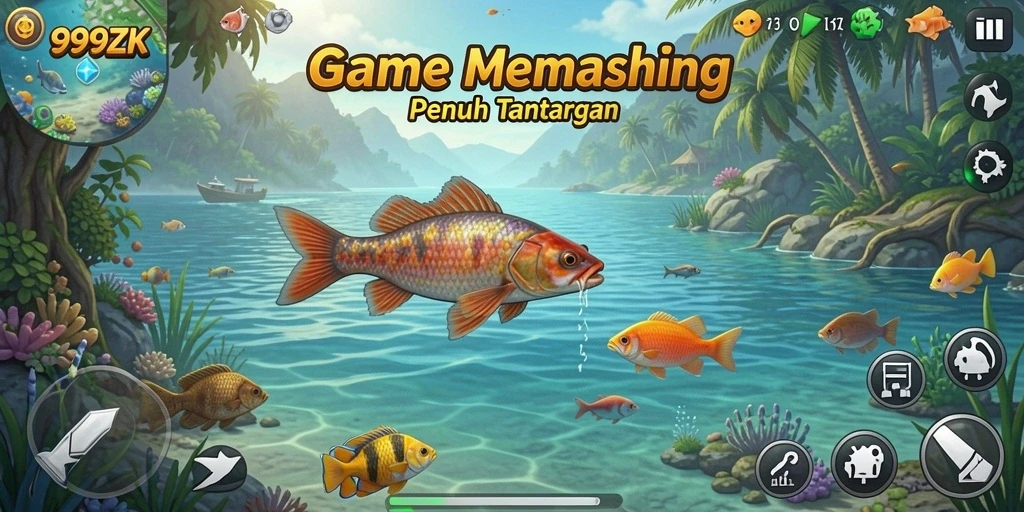 Tampilan menakjubkan dari gameplay memancing di 999ZK.