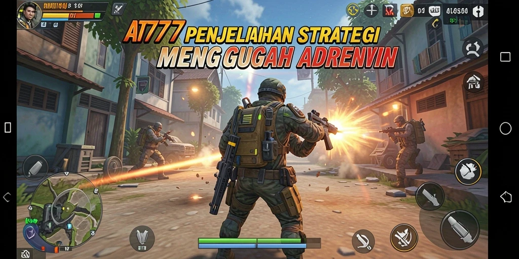 Tangkapan layar AT777 menampilkan aksi pertempuran strategi yang mendebarkan.