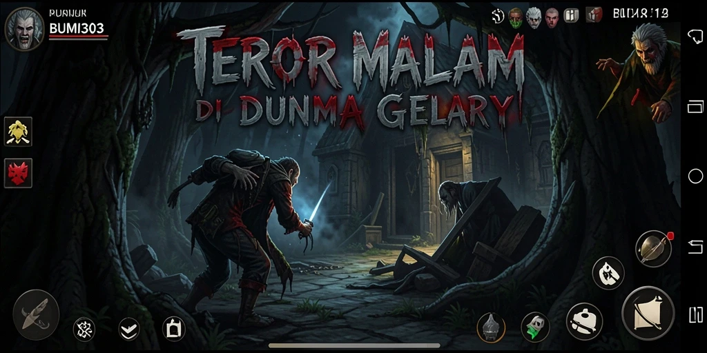 Screenshot gameplay BUMI303 yang menampilkan suasana mencekam dan menakutkan.
