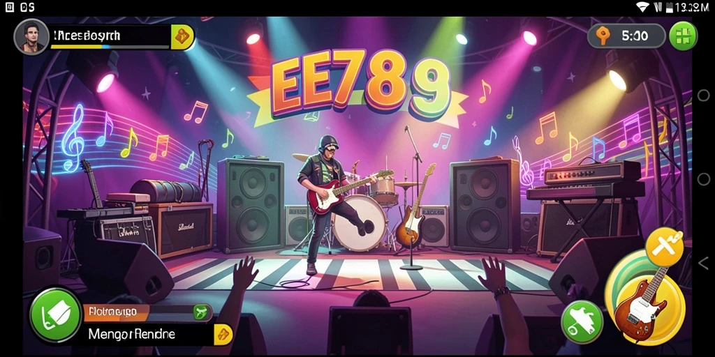 Screenshot gameplay EE789 menampilkan keseruan bermain musik.