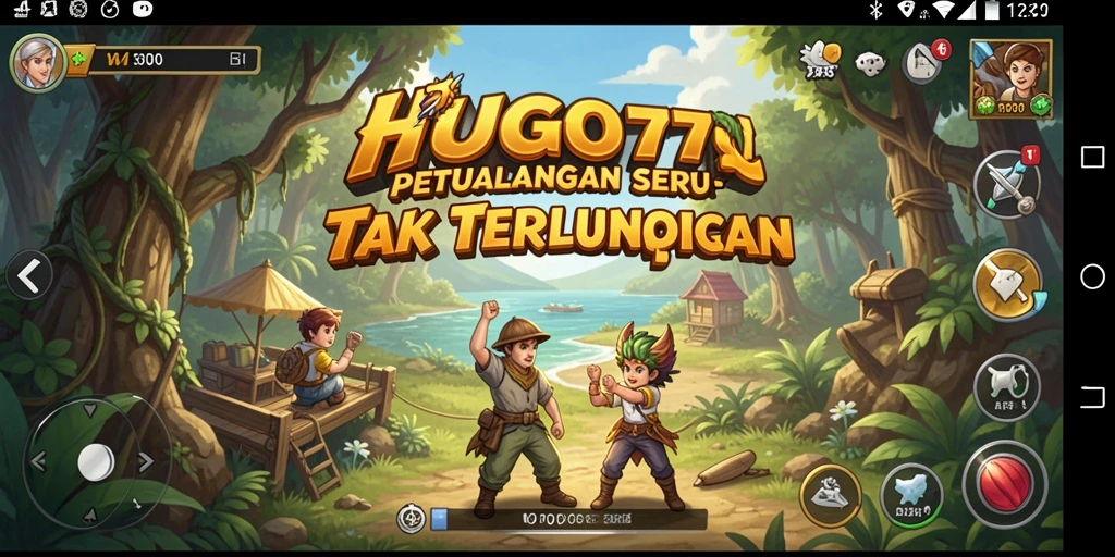 Screenshot gameplay HUGO77 menunjukkan momen petualangan yang mendebarkan.