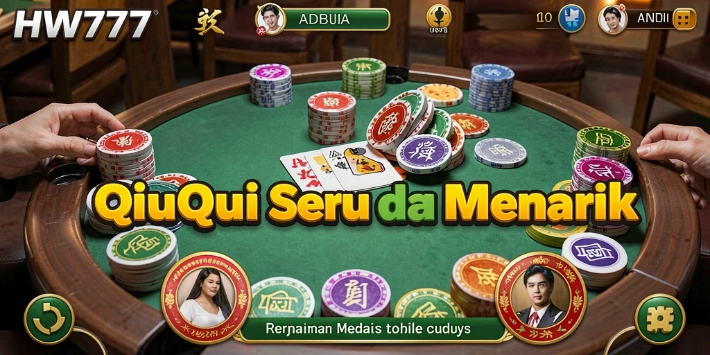 Screenshot gameplay HW777 menampilkan keseruan bermain QiuQiu.