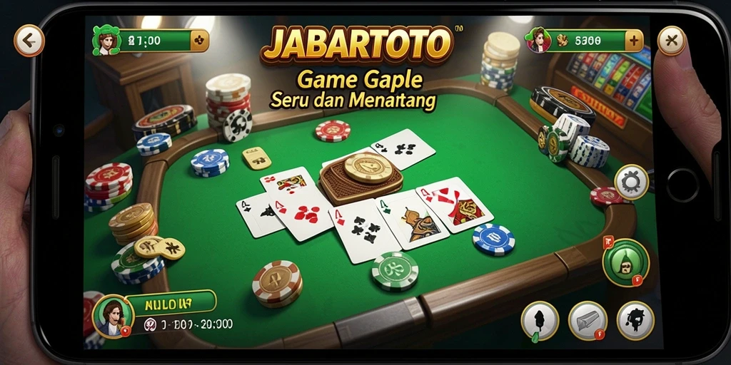 Tampilan gameplay menarik di JABARTOTO dengan suasana Gaple yang kental.