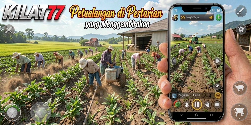 Screenshot gameplay KILAT77 menampilkan aktivitas bertani yang seru dan interaktif.