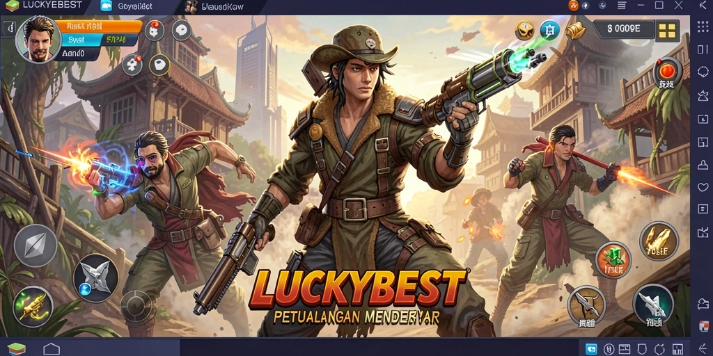 Gameplay LUCKYBEST dengan pertarungan seru dan karakter yang beragam.
