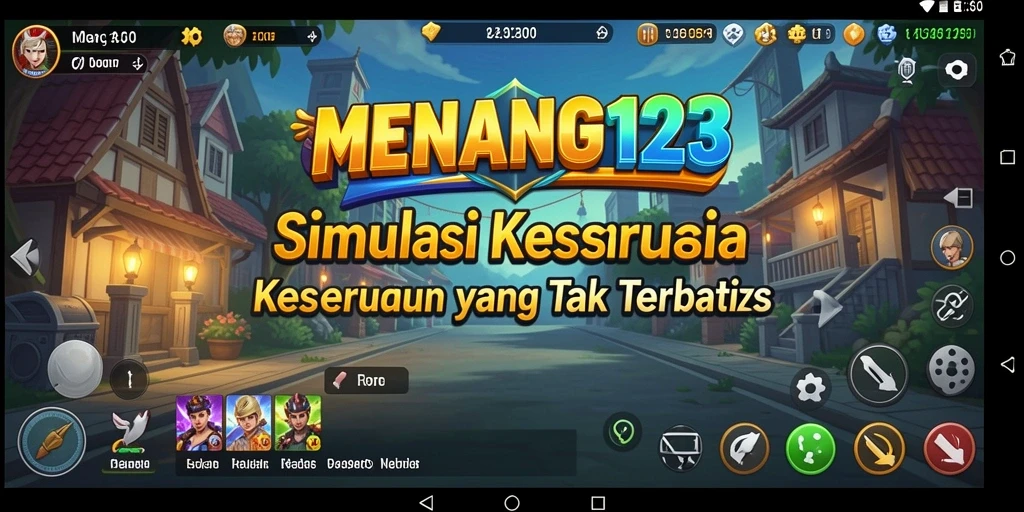 Tampilan gameplay MENANG123 yang menggambarkan aksi seru dalam simulasi.