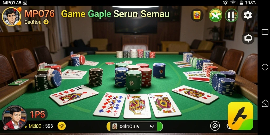 Tampilan screenshot MPO76 menampilkan antarmuka permainan Gaple yang menarik.