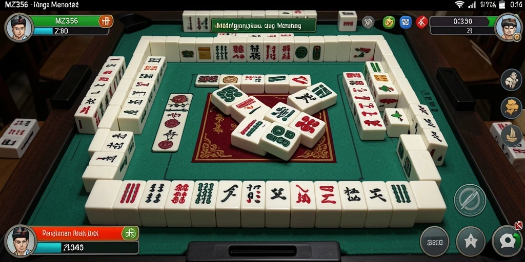 Tampilan gameplay MZ356 menunjukkan ubin Mahjong yang menantang.