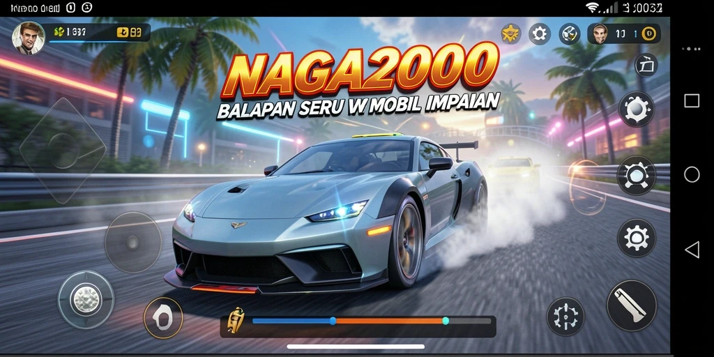 Tampilan balapan seru di NAGA2000 dengan grafis menawan.