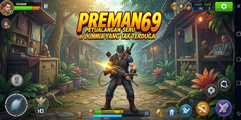Tangkapan layar utama PREMAN69 menampilkan aksi seru dalam dunia petualangan yang dinamis.
