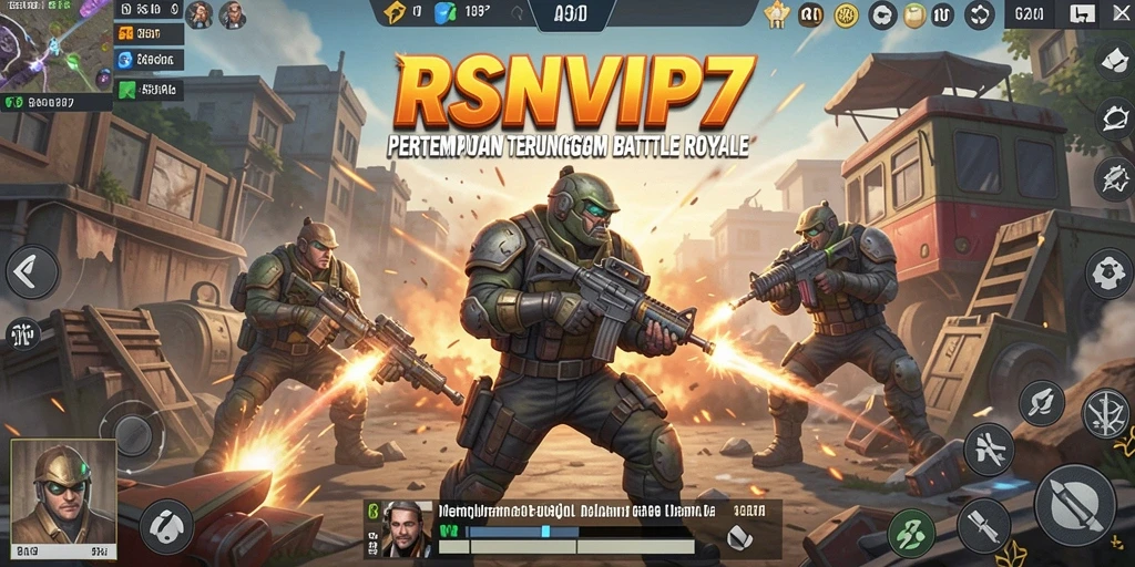 Gameplay seru dan menegangkan dalam RSNVIP7 saat bertempur di arena.