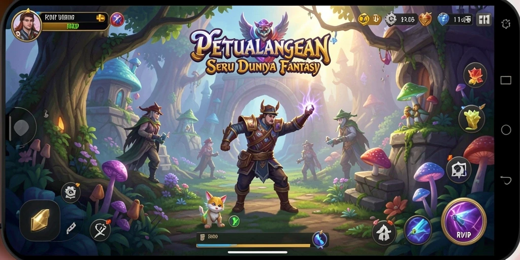 Tampilan gameplay menawan dari RVIP dengan petualangan seru.