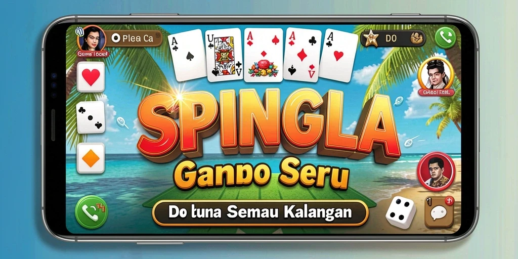 Tampilan gameplay menarik dari SPINGILA yang menampilkan keseruan bermain Domino.