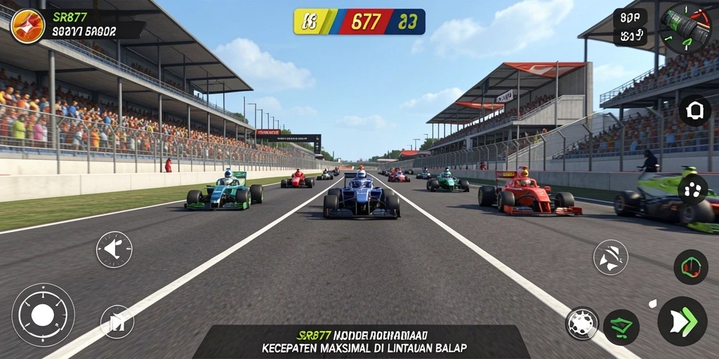 Tampilan menarik dari gameplay balap motor SR877.