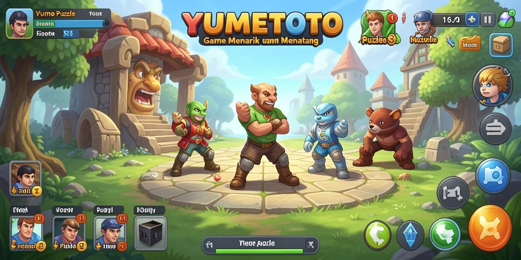 Screenshot gameplay YUMETOTO menampilkan tantangan teka-teki yang menarik.