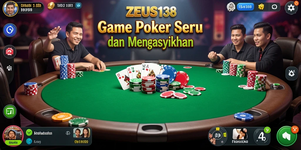 Gameplay Poker seru di ZEUS138 dengan teman-teman.